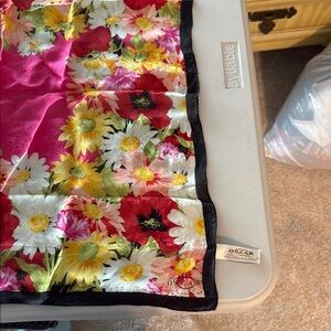 Oscar de la Renta Vibrant Floral Silk Scarf